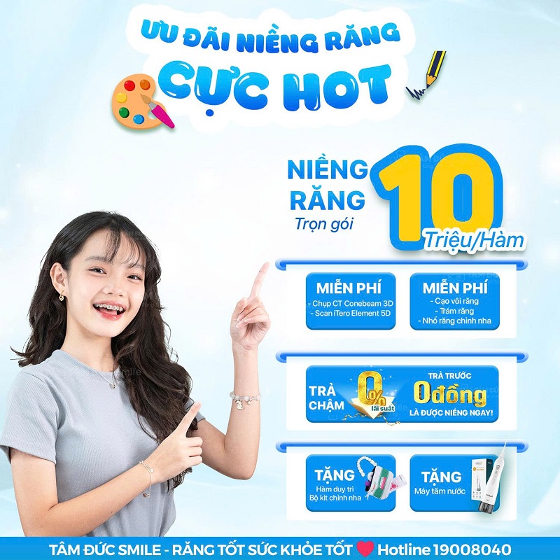 ƯU ĐÃI NIỀNG RĂNG MẮC CÀI CHỈ TỪ 10 TRIỆU/HÀM